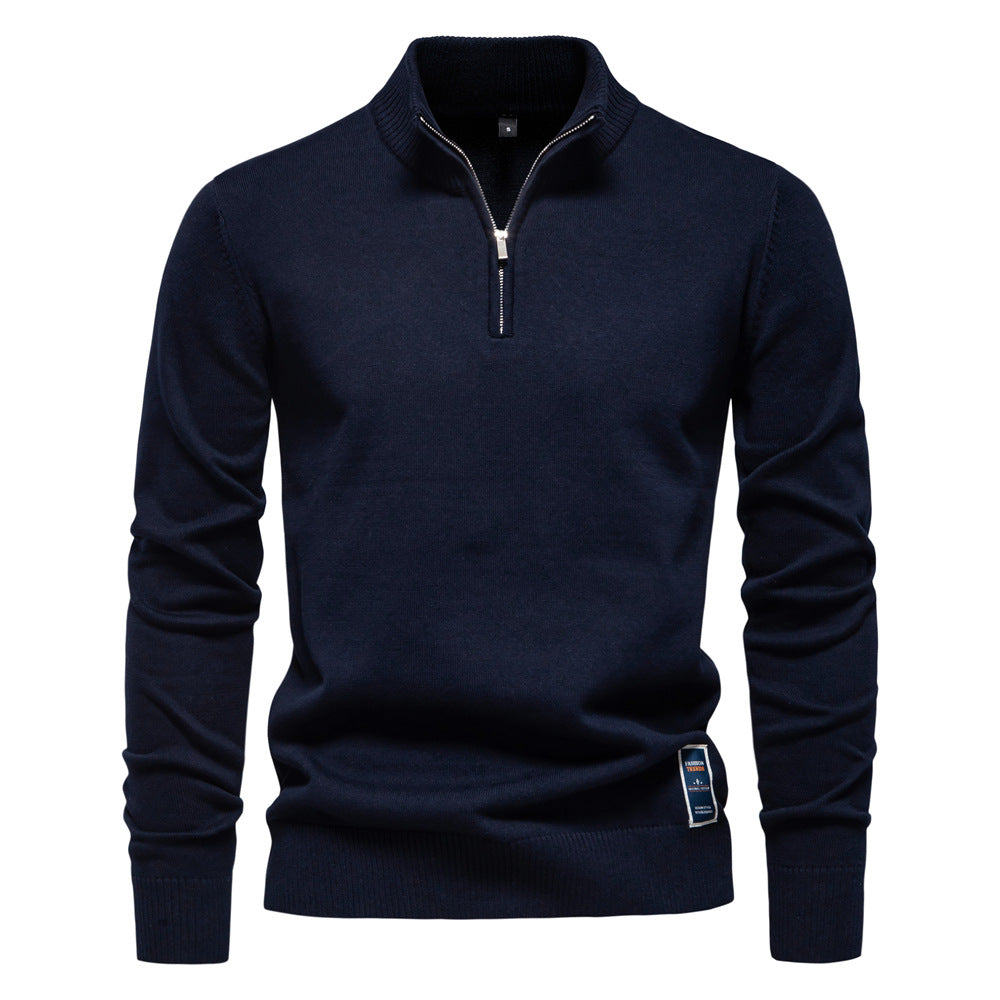 Men's Knit Half-Zip Mock Neck Sweater