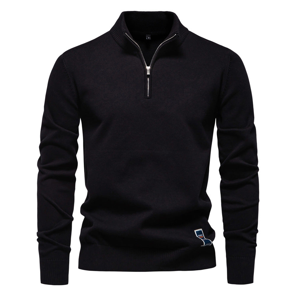 Men's Knit Half-Zip Mock Neck Sweater