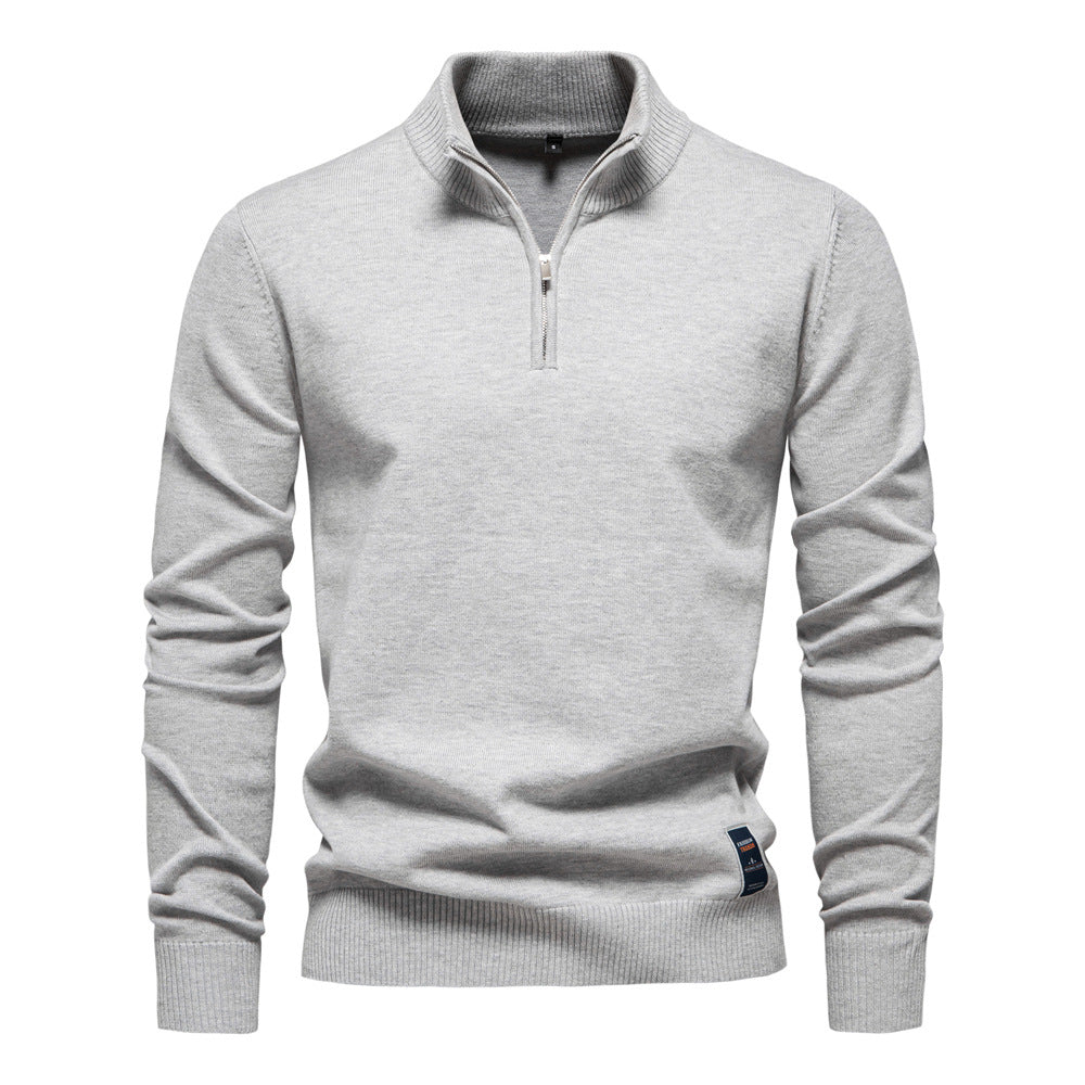 Men's Knit Half-Zip Mock Neck Sweater