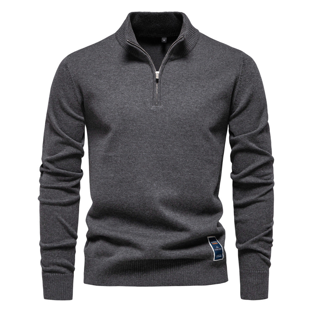 Men's Knit Half-Zip Mock Neck Sweater