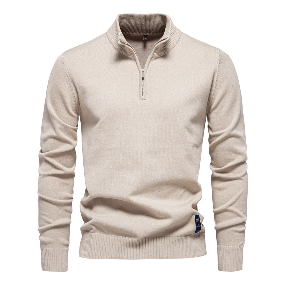 Men's Knit Half-Zip Mock Neck Sweater