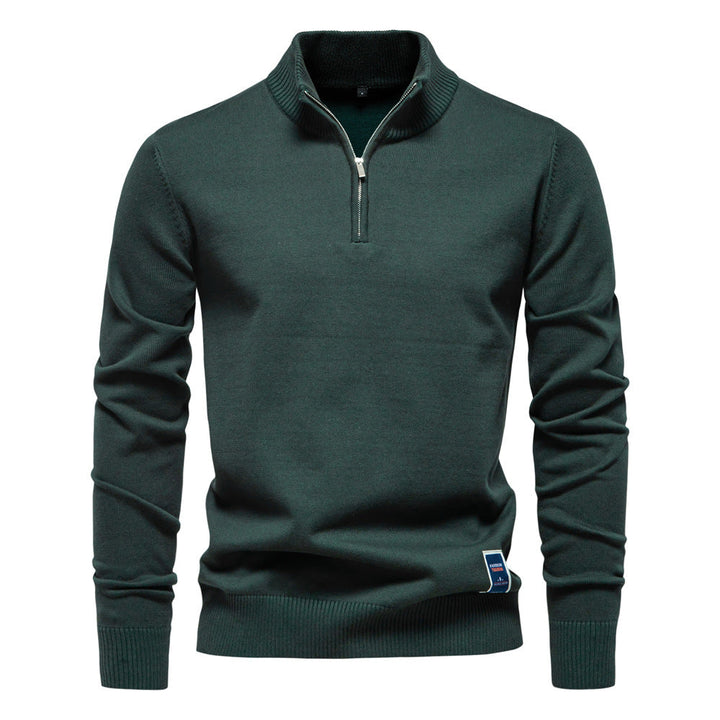 Men's Knit Half-Zip Mock Neck Sweater