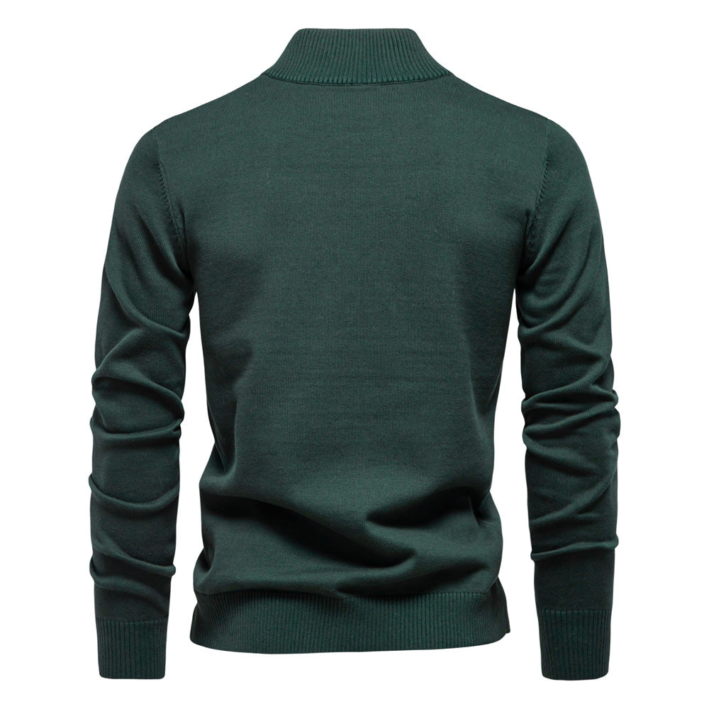 Men's Knit Half-Zip Mock Neck Sweater