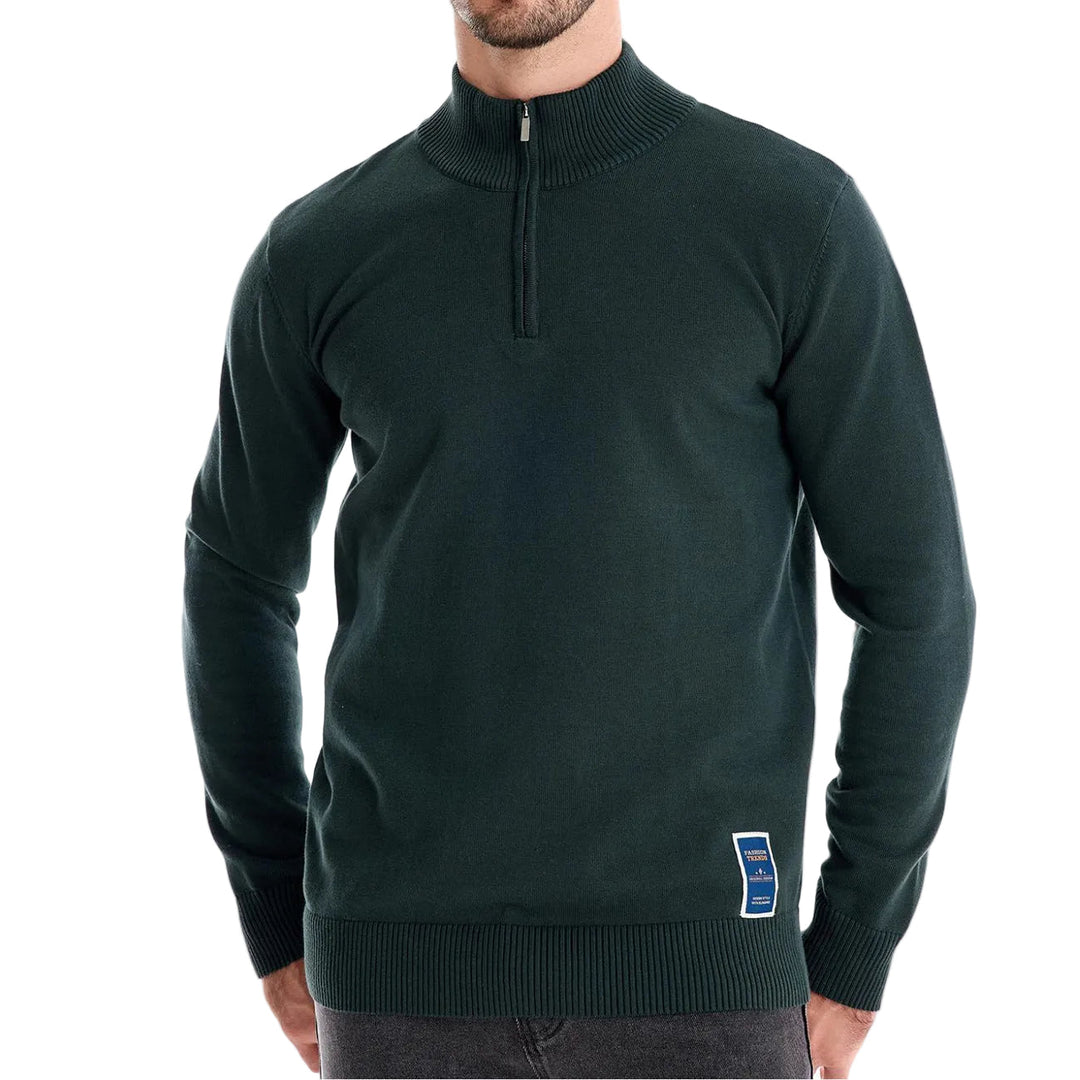 Men's Knit Half-Zip Mock Neck Sweater