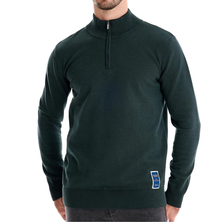 Men's Knit Half-Zip Mock Neck Sweater