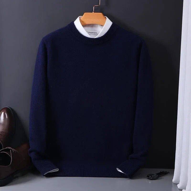 Classic Round Neck Men's Sweater - Elena Harper