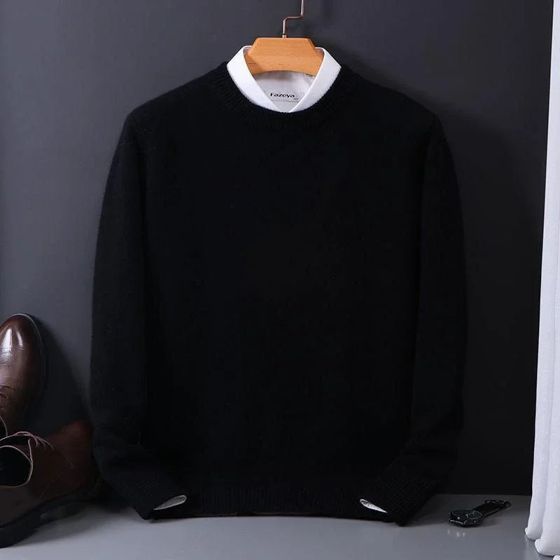 Classic Round Neck Men's Sweater - Elena Harper