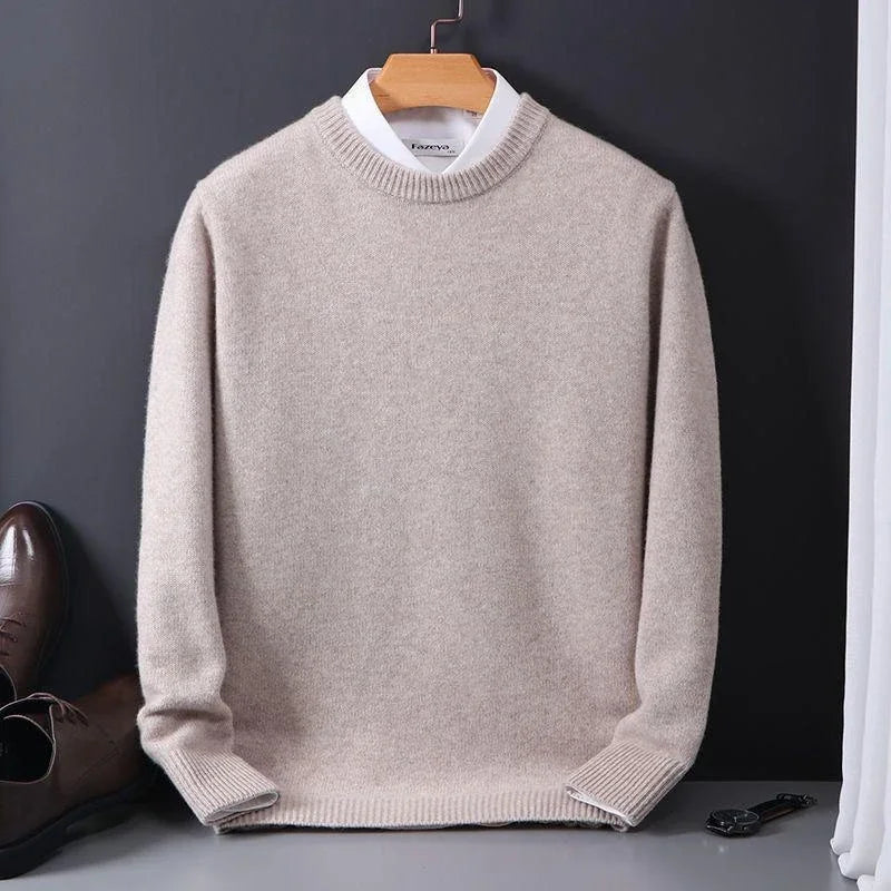 Classic Round Neck Men's Sweater - Elena Harper