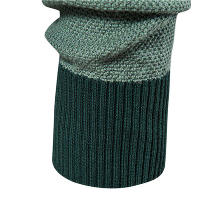Men's Colorblock Pullover with Round Neck and Long Sleeves