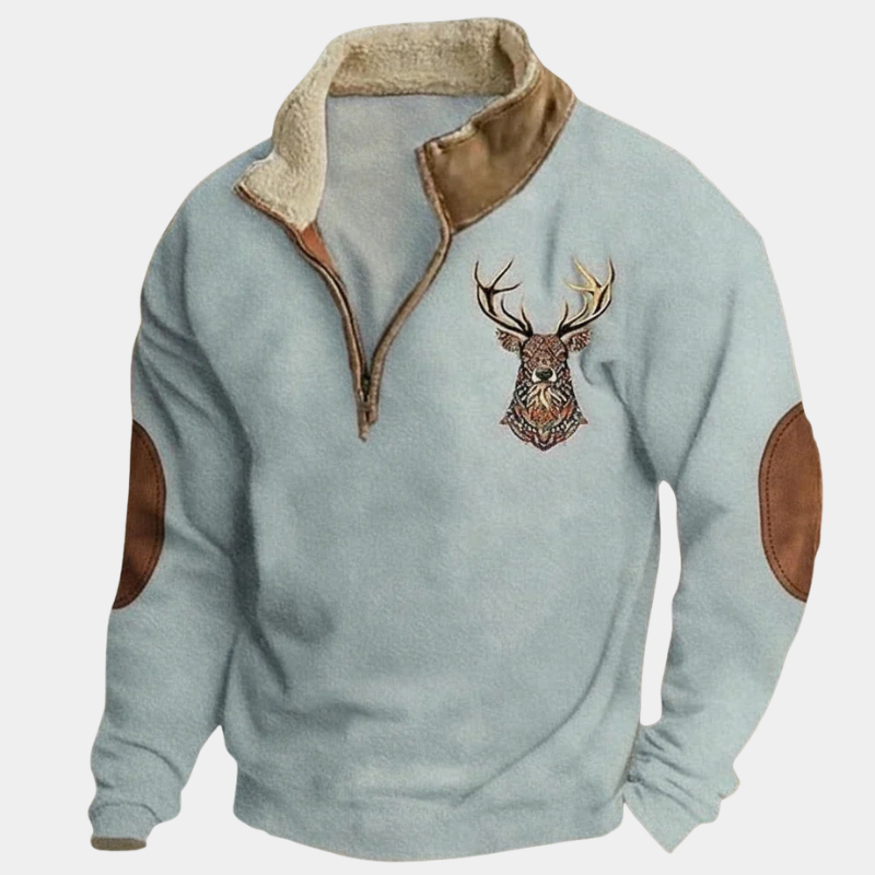 Men's Lined High Collar Half-Zip Sweater