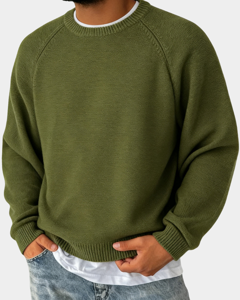 Men's Knit Sweater with Round Neck