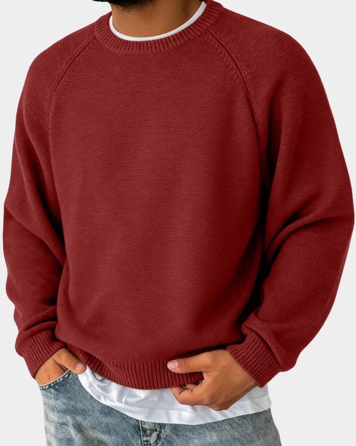 Men's Knit Sweater with Round Neck