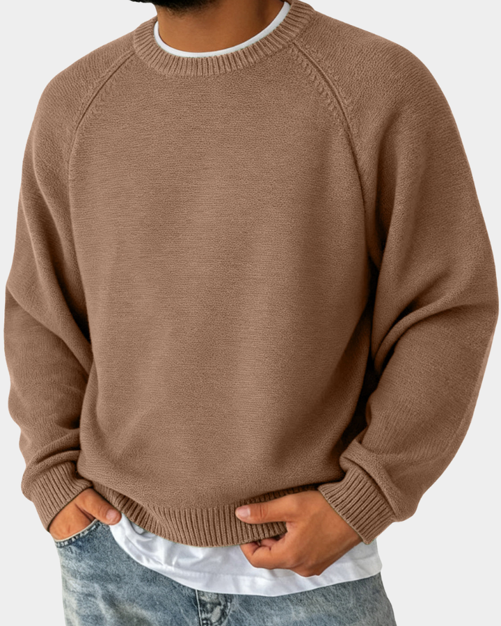 Men's Knit Sweater with Round Neck