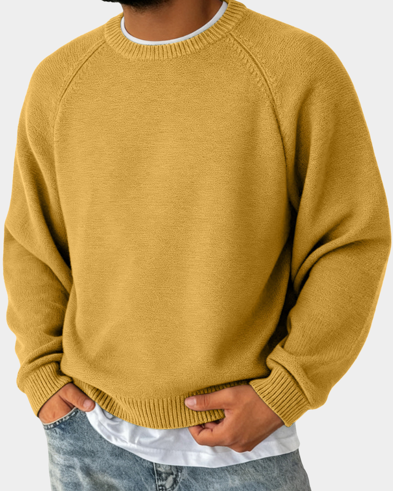 Men's Knit Sweater with Round Neck
