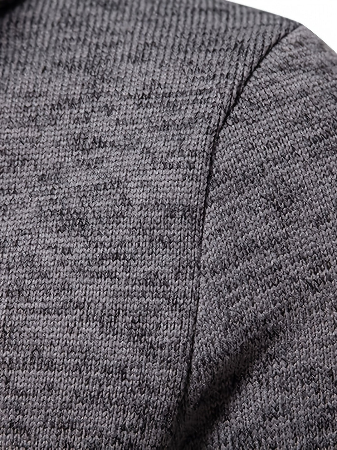 Men's Knit Sweater with Funnel Neck and Buttons