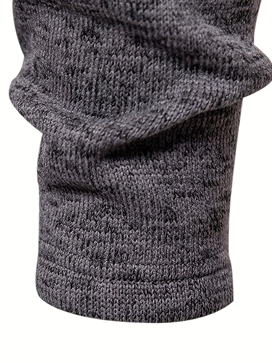 Men's Knit Sweater with Funnel Neck and Buttons