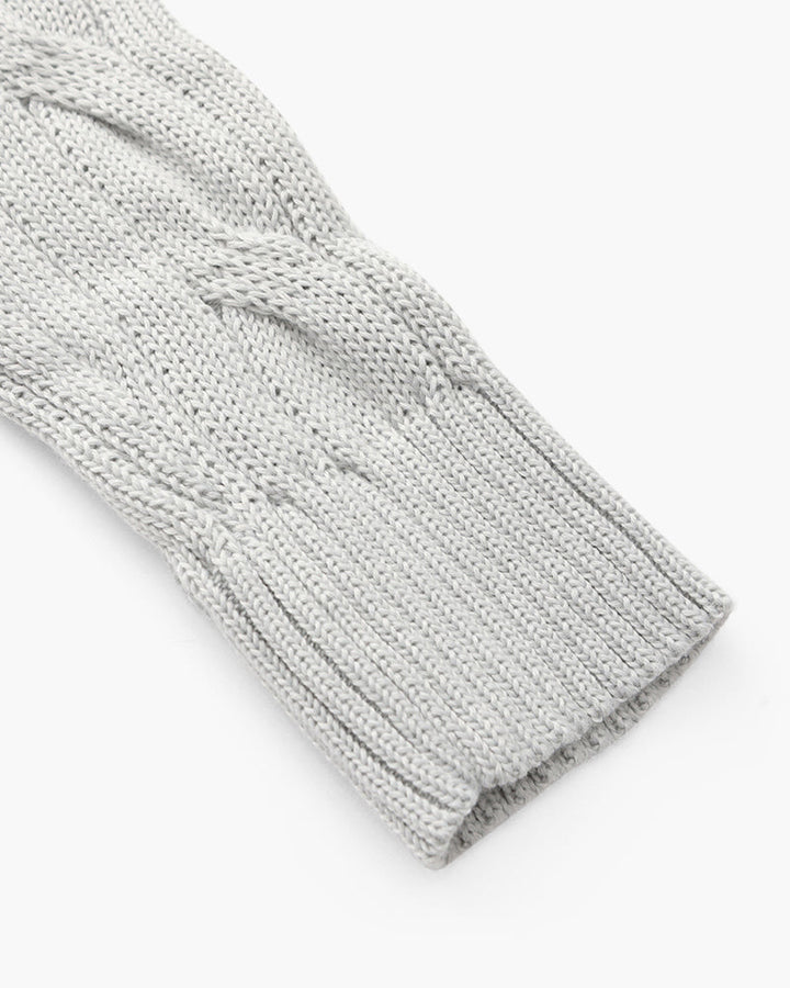 Men's Twisted Knit Sweater with High Collar and Half-Zip