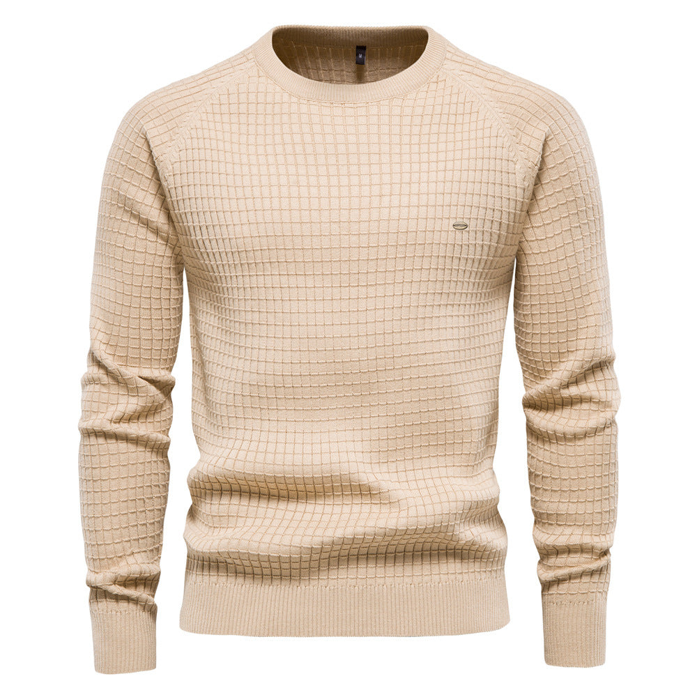 Textured Men's Sweater with Round Neck - Elena Harper
