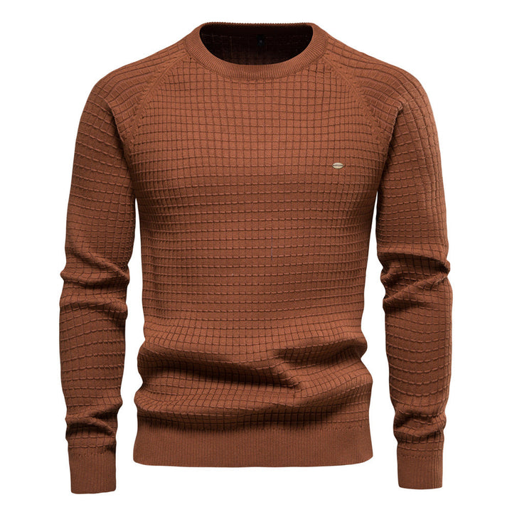 Textured Men's Sweater with Round Neck - Elena Harper