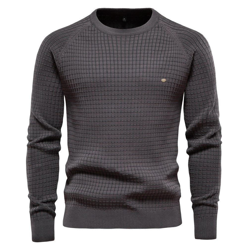 Textured Men's Sweater with Round Neck - Elena Harper