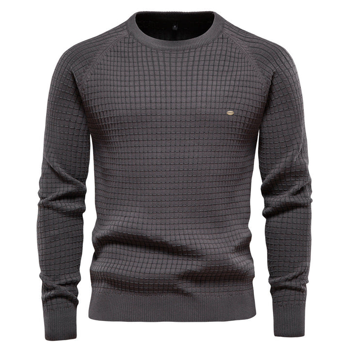 Textured Men's Sweater with Round Neck - Elena Harper