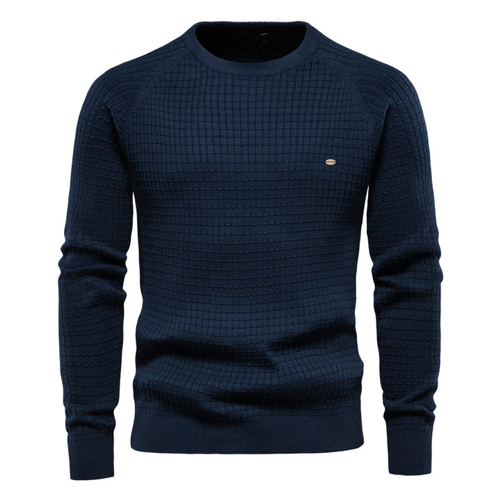 Textured Men's Sweater with Round Neck - Elena Harper