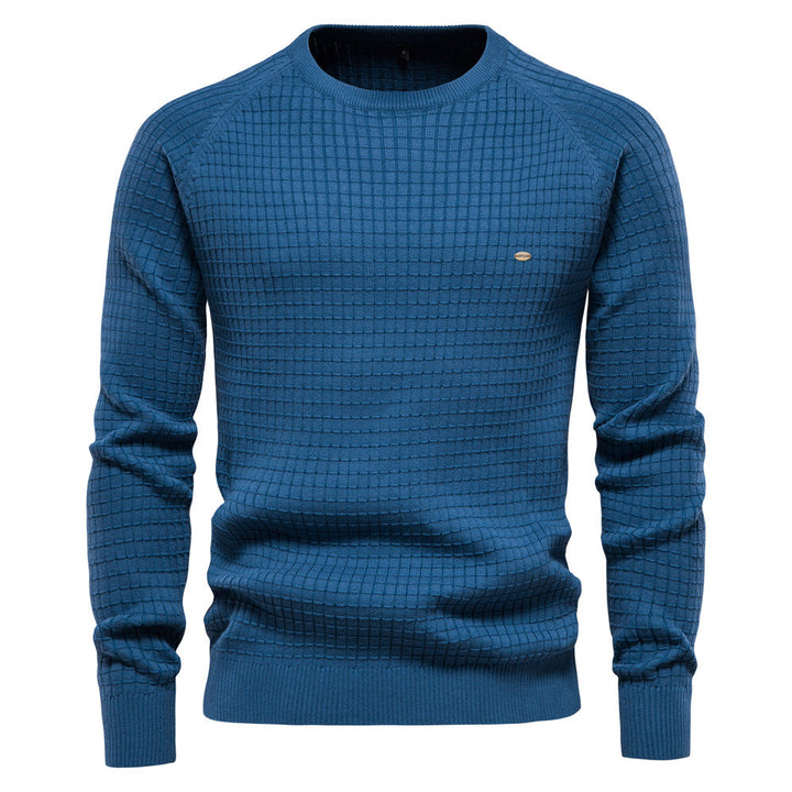 Textured Men's Sweater with Round Neck - Elena Harper