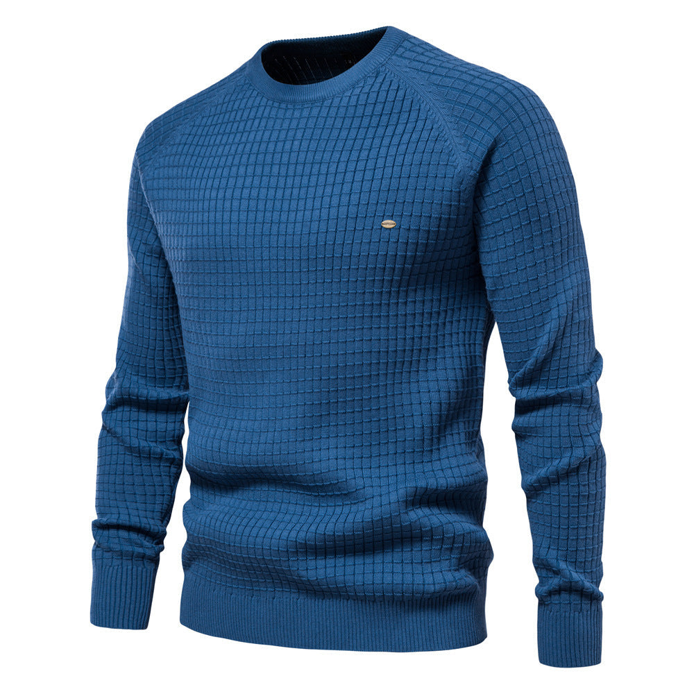Textured Men's Sweater with Round Neck - Elena Harper