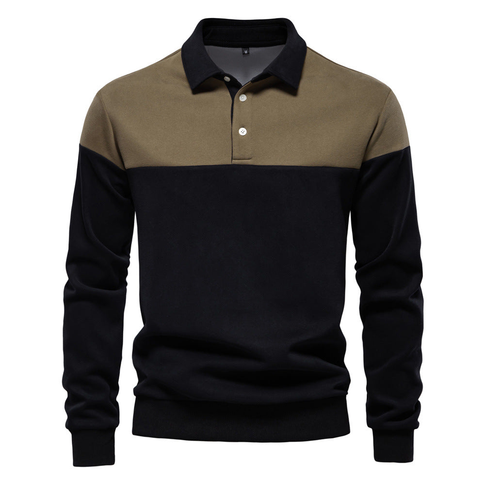 Men's Long Sleeve Bi-Color Polo - Elena Harper