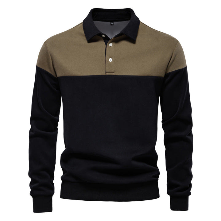 Men's Long Sleeve Bi-Color Polo - Elena Harper