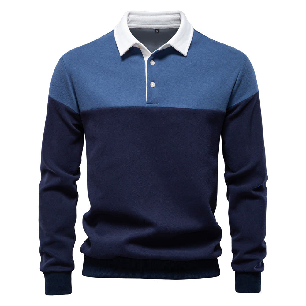 Men's Long Sleeve Bi-Color Polo - Elena Harper