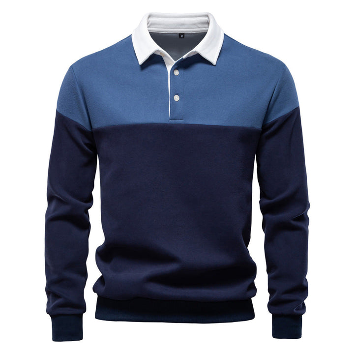 Men's Long Sleeve Bi-Color Polo - Elena Harper