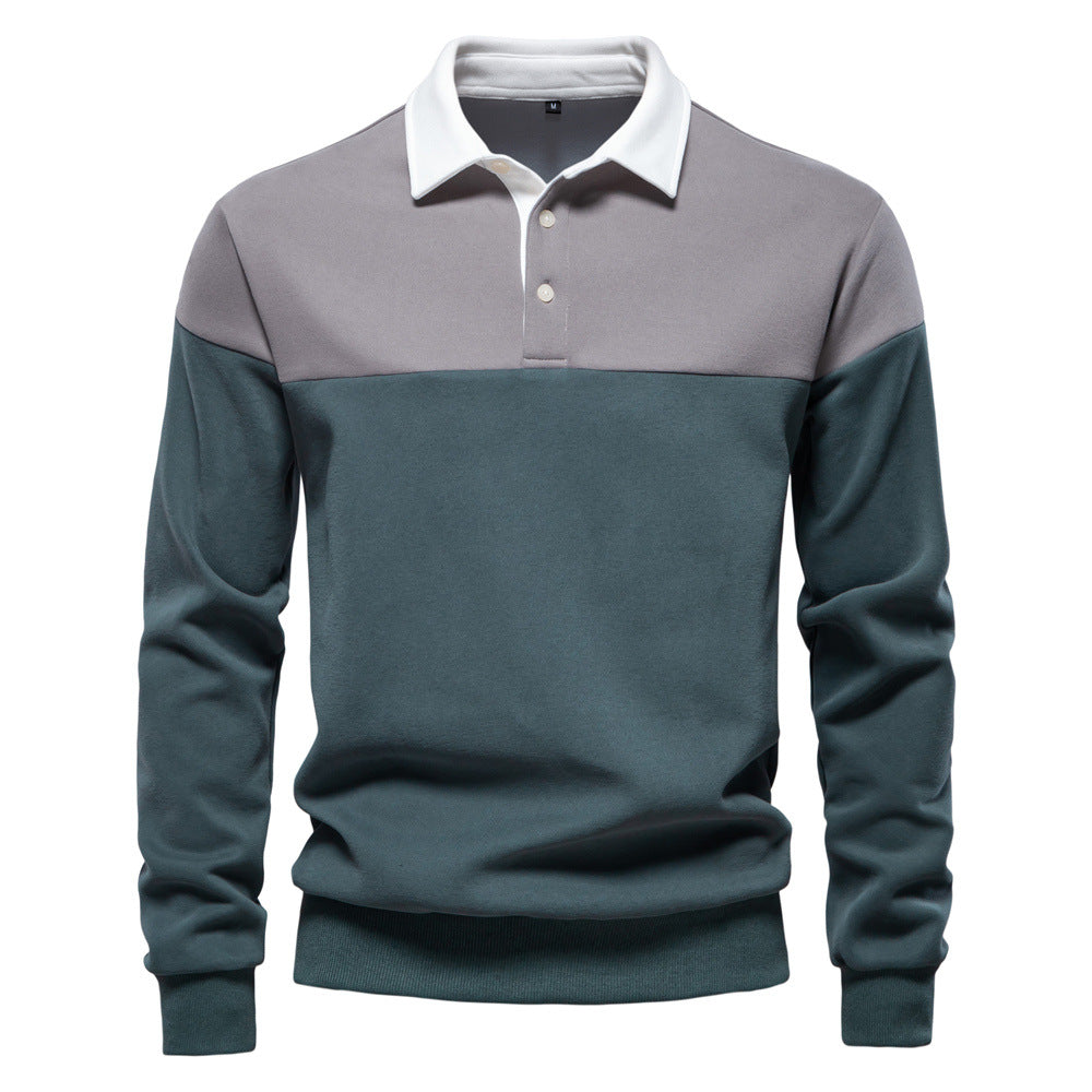 Men's Long Sleeve Bi-Color Polo - Elena Harper