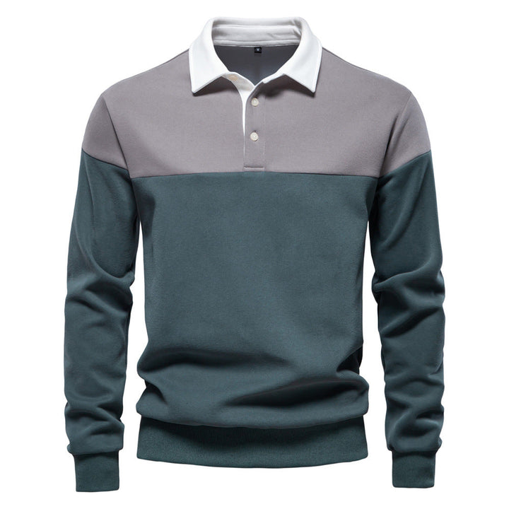 Men's Long Sleeve Bi-Color Polo - Elena Harper