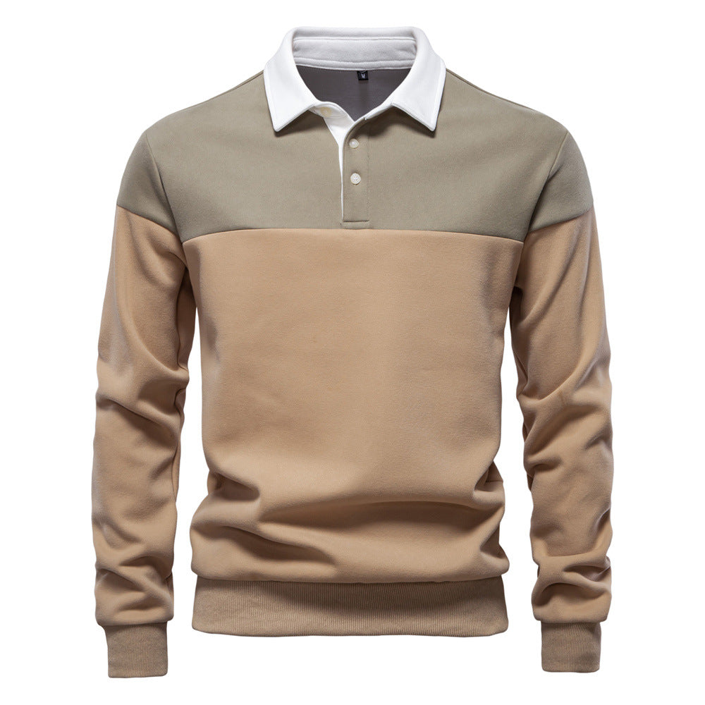 Men's Long Sleeve Bi-Color Polo - Elena Harper