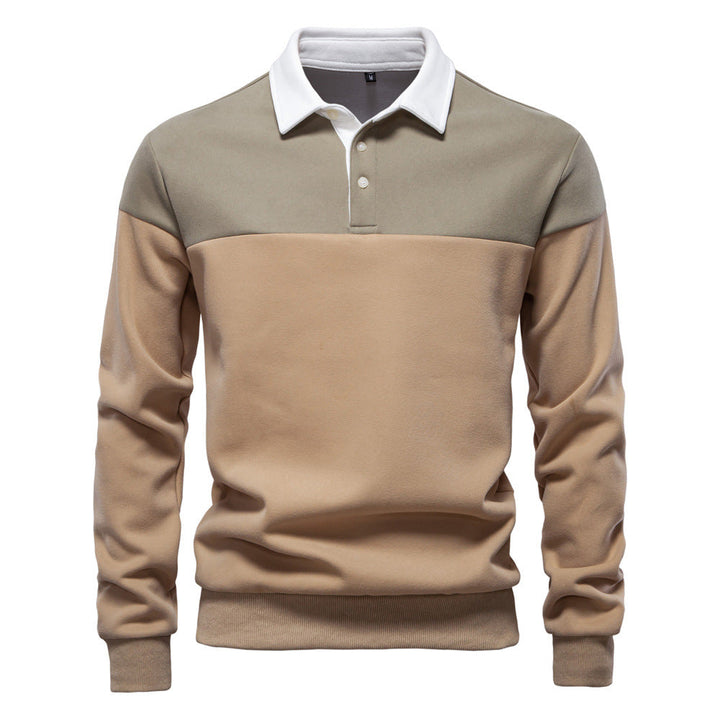 Men's Long Sleeve Bi-Color Polo - Elena Harper