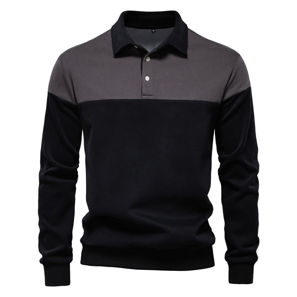 Men's Long Sleeve Bi-Color Polo - Elena Harper