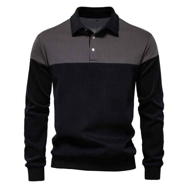 Men's Long Sleeve Bi-Color Polo - Elena Harper