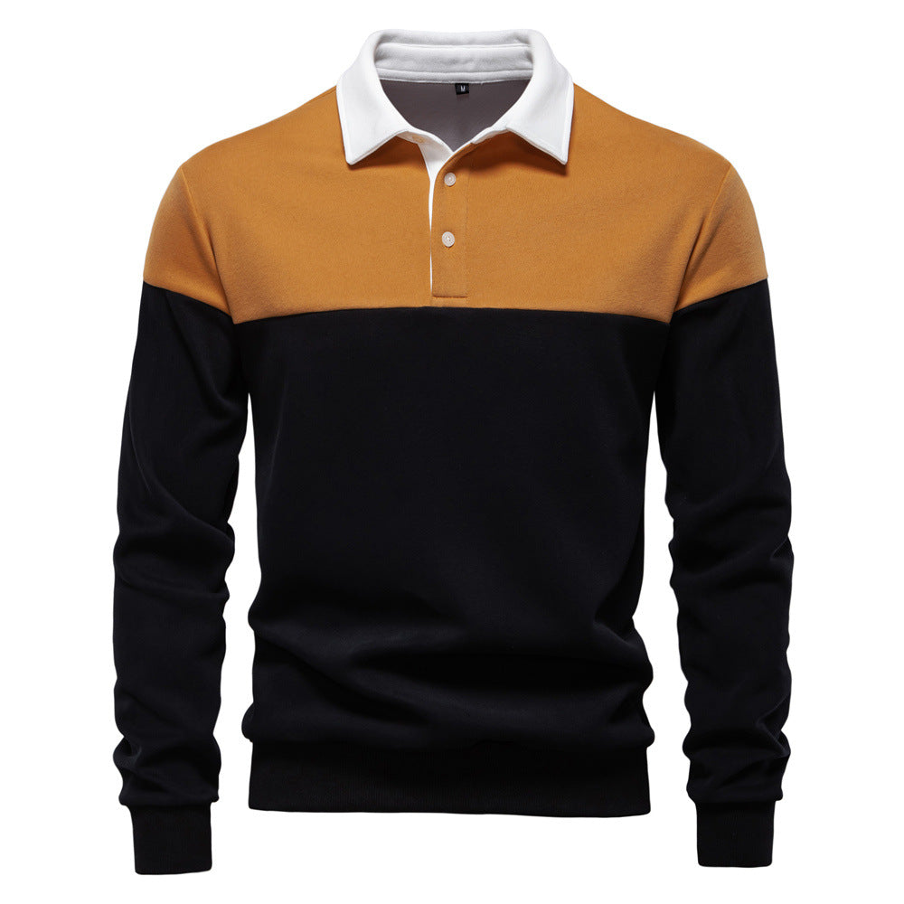 Men's Long Sleeve Bi-Color Polo - Elena Harper