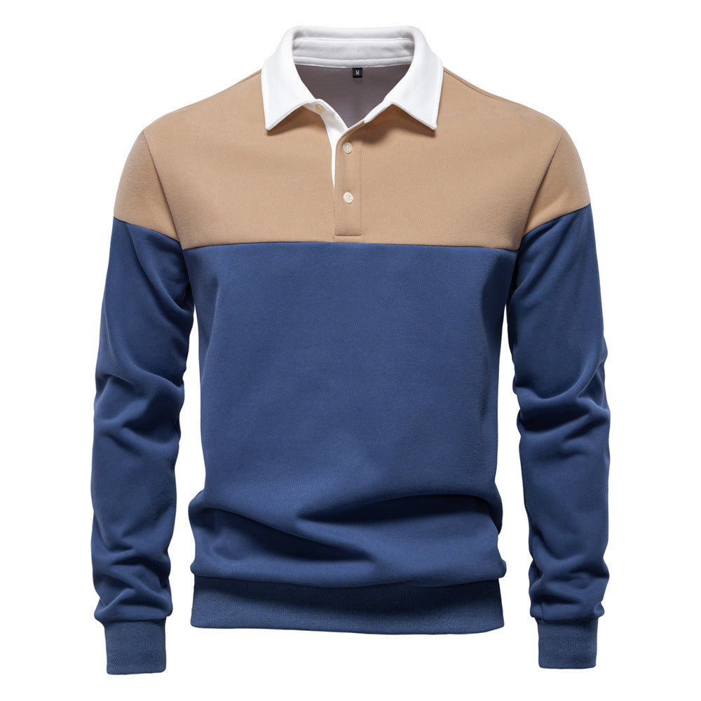 Men's Long Sleeve Bi-Color Polo - Elena Harper