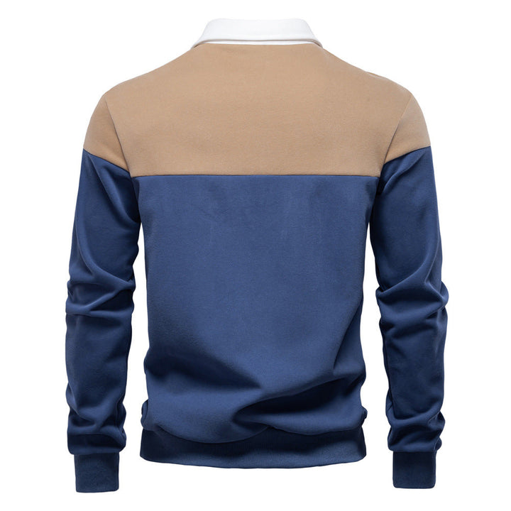Men's Long Sleeve Bi-Color Polo - Elena Harper