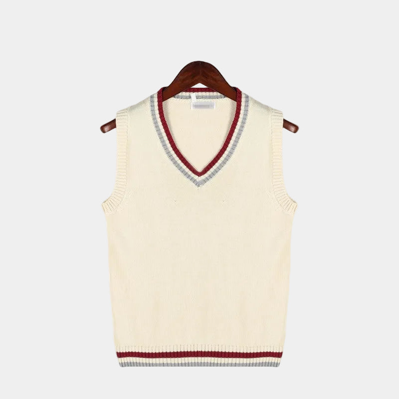 Men's Sleeveless V-Neck Sweater - Elena Harper