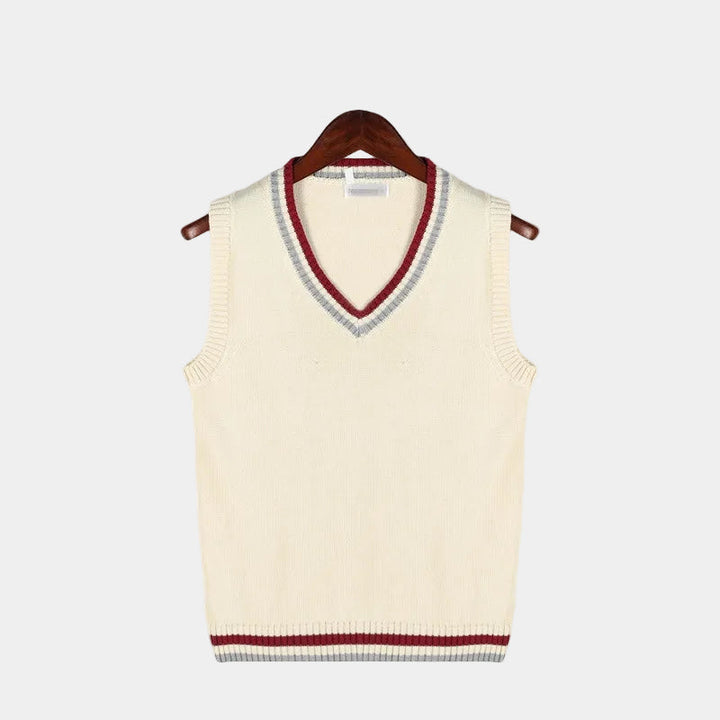 Men's Sleeveless V-Neck Sweater - Elena Harper