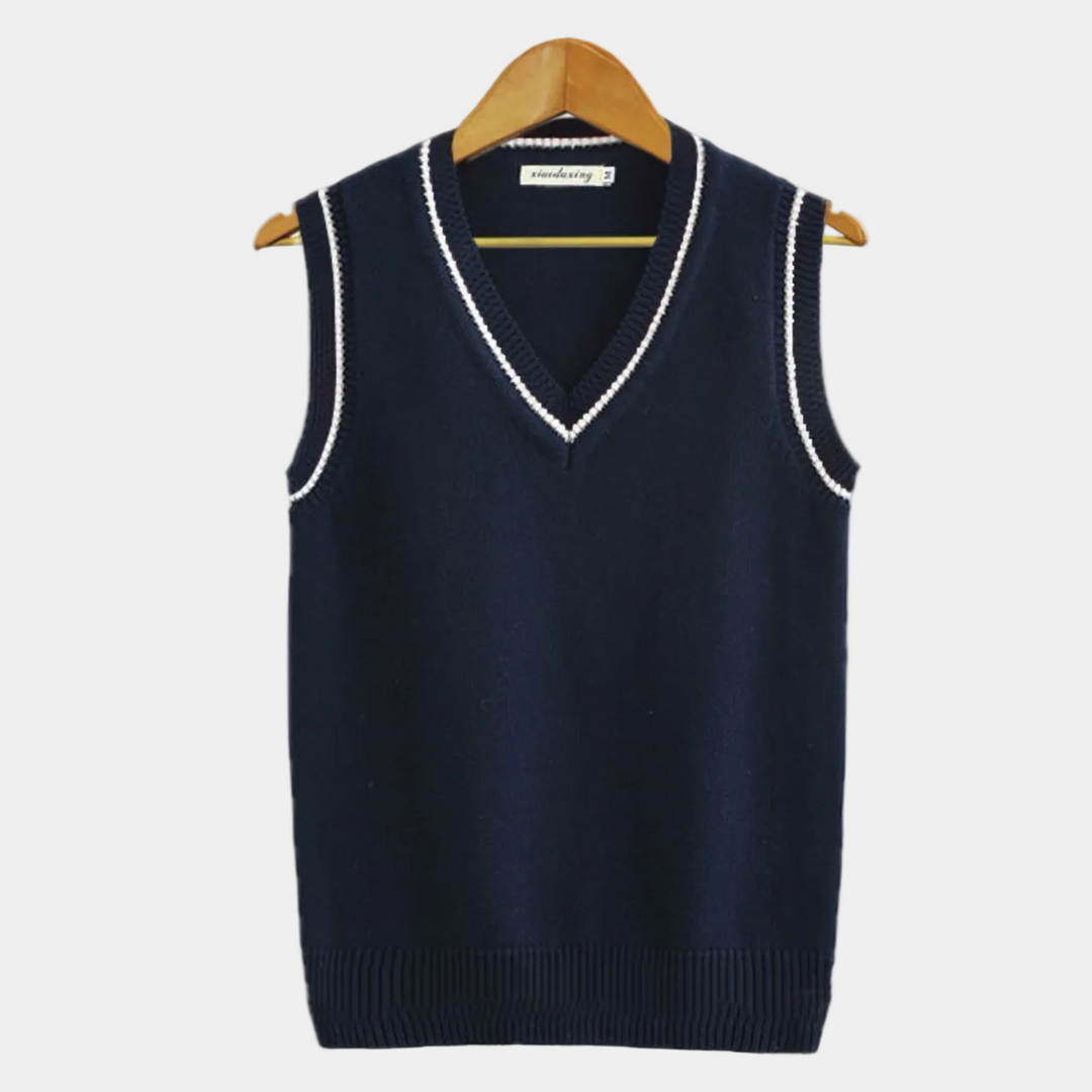 Men's Sleeveless V-Neck Sweater - Elena Harper