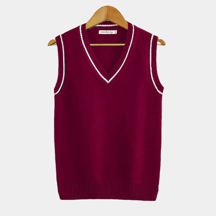 Men's Sleeveless V-Neck Sweater - Elena Harper