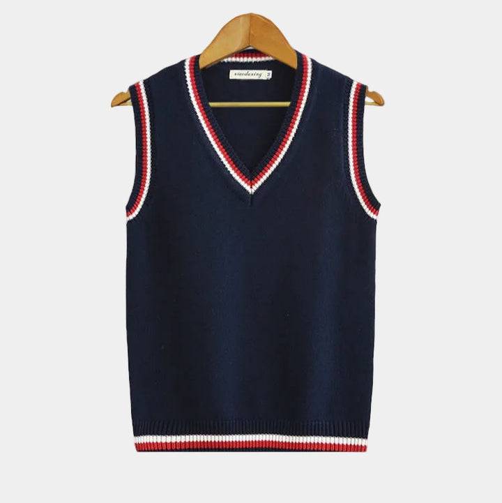 Men's Sleeveless V-Neck Sweater - Elena Harper