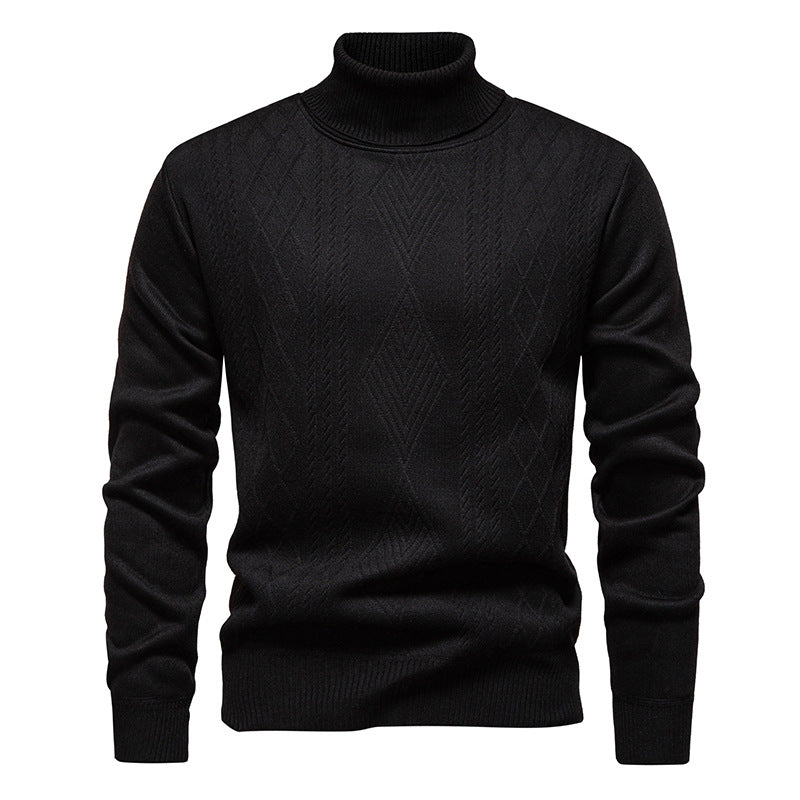 Men's Cable Knit Turtleneck Sweater - Elena Harper
