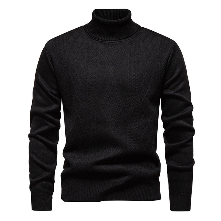 Men's Cable Knit Turtleneck Sweater - Elena Harper