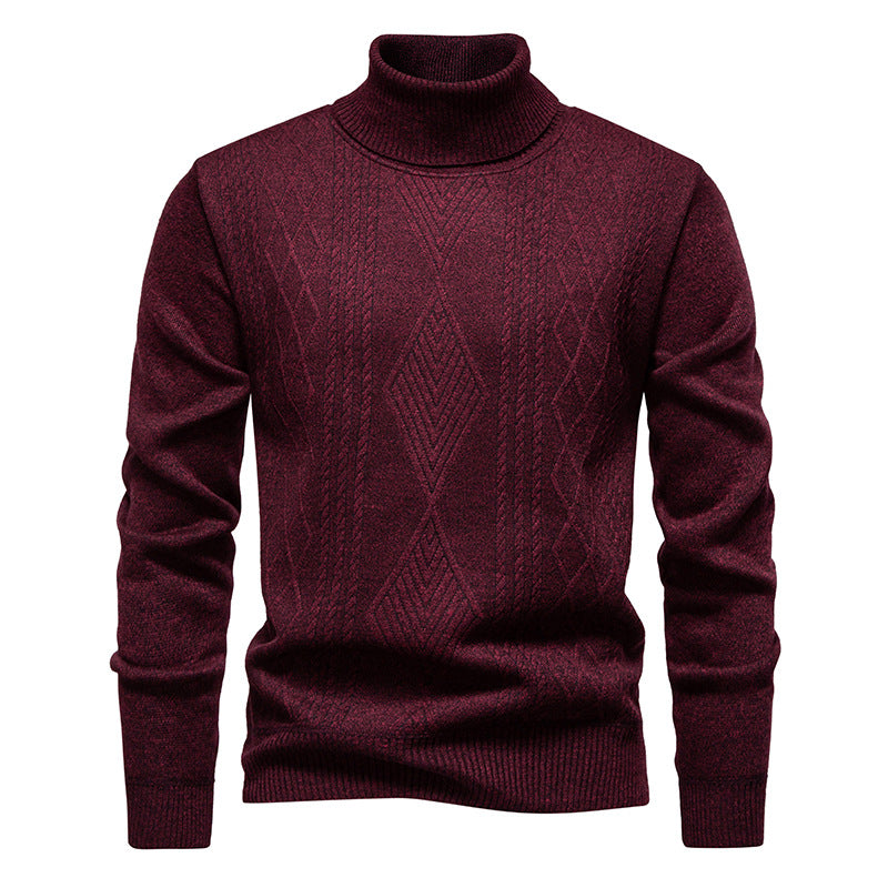 Men's Cable Knit Turtleneck Sweater - Elena Harper