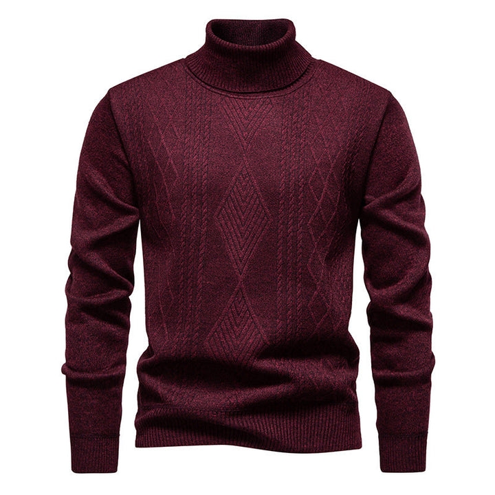 Men's Cable Knit Turtleneck Sweater - Elena Harper